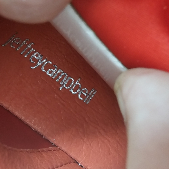 Jeffrey Campbell Devout Red Leather Chunky Lug Sole Platform Ankle Boots SIZE 6 - Picture 9 of 11